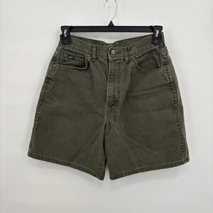 Chic Vintage 90s Mom High Waist Rise Denim Shorts Green Made in USA Womens 14